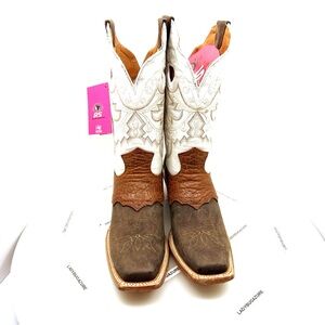NWOB W/Tags Rancho Semental 3-Tone Western Square Toe Boots Size 8